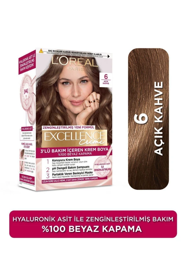 L'OREAL PARİS L'oréal Paris Excellence Creme Saç Boyası - 6 Açık Kahve