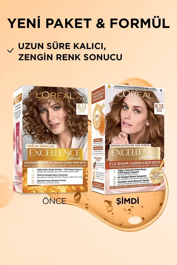 L'OREAL PARİS L'oréal Paris Excellence Intense 6.13 Mocha Kahve Saç Boyası - Resim 3