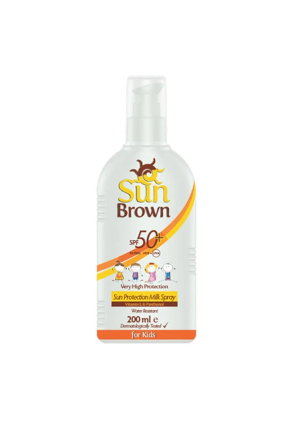 SUN BROWN Güneş Koruyucu Çocuk Süt Spreyi Spf50 200 ml