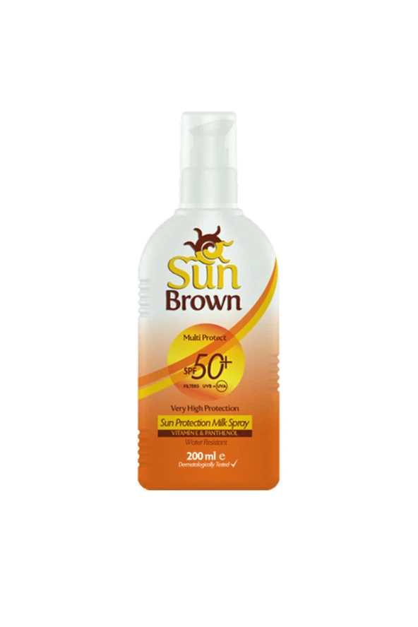 SUN BROWN Güneş Koruyucu Süt Spreyi Spf50 200 ml