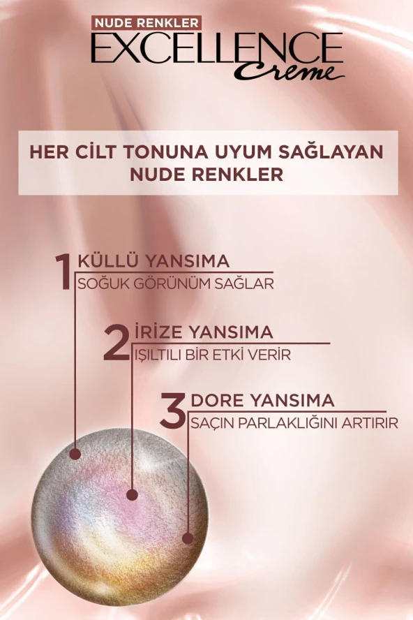 L'OREAL PARİS Excellence Creme Nude Renkler Saç Boyası – 10u Nude Açık Sarı - Resim 4