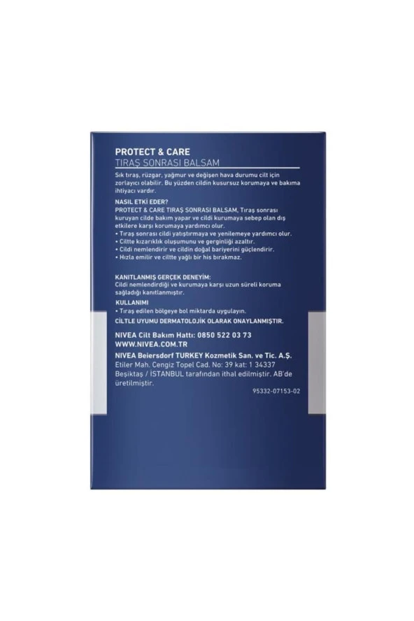 NIVEA MEN Erkek Tıraş Sonrası Balsam 100ml Protect&Care, Onarıcı, Yenileyici, Tahriş Önleyici, E Vitamini - 3