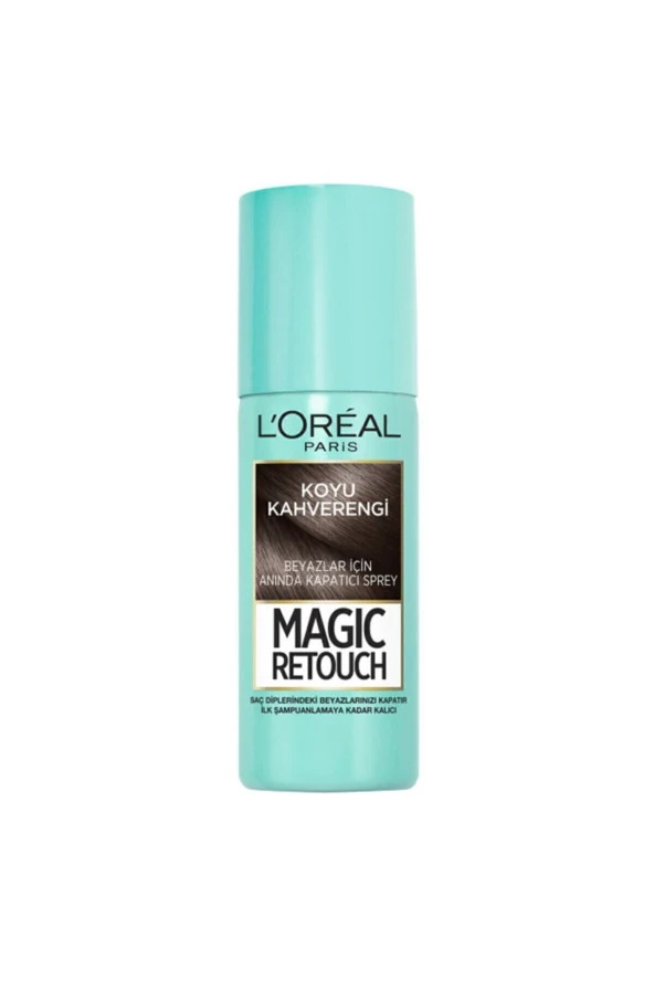 L'OREAL PARİS Magic Retouch Beyaz Saçlar için Kapatıcı Koyu Kahverengi Saç Spreyi 75 ml