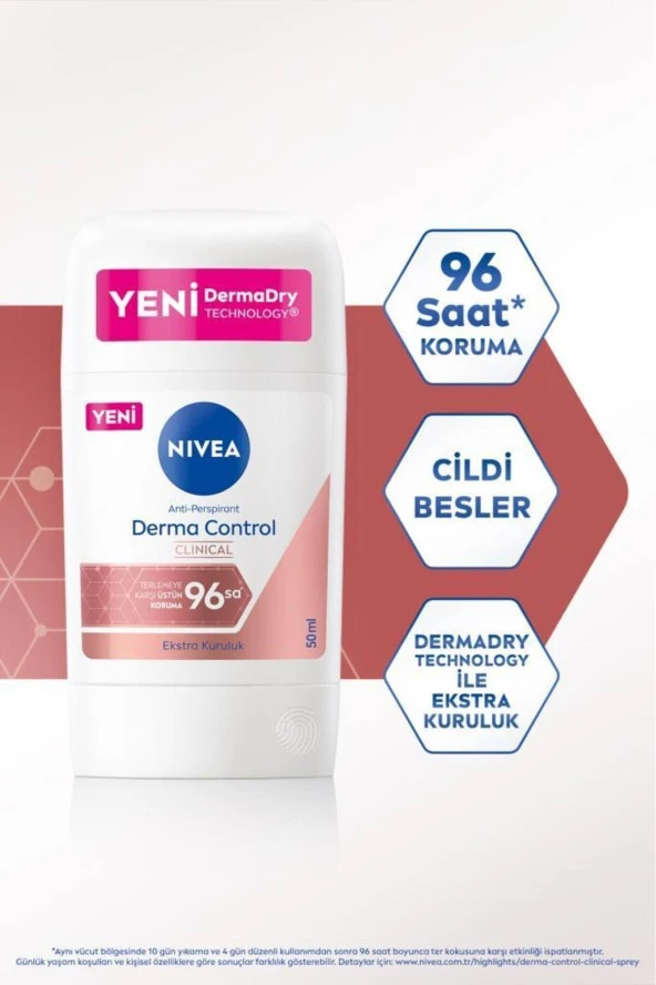 Nıvea Kadın Stick Deodorant Derma Control Clinical 50Ml, C Vitamini Ile Koltuk Altı Kararma Karşıtı - 2