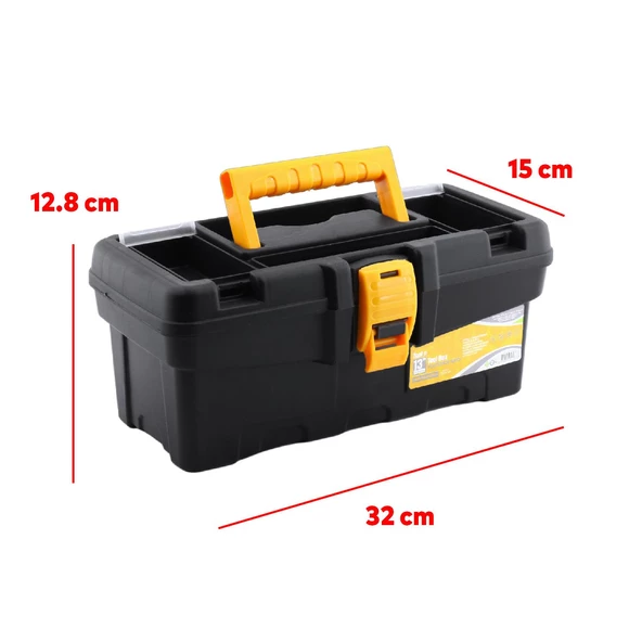 Bölmeli Taşınabilir Kulplu Takım Çantası Alet Çanta 32 cm Plastik Açma Kapatmalı 13'' İnç Organizer - 2