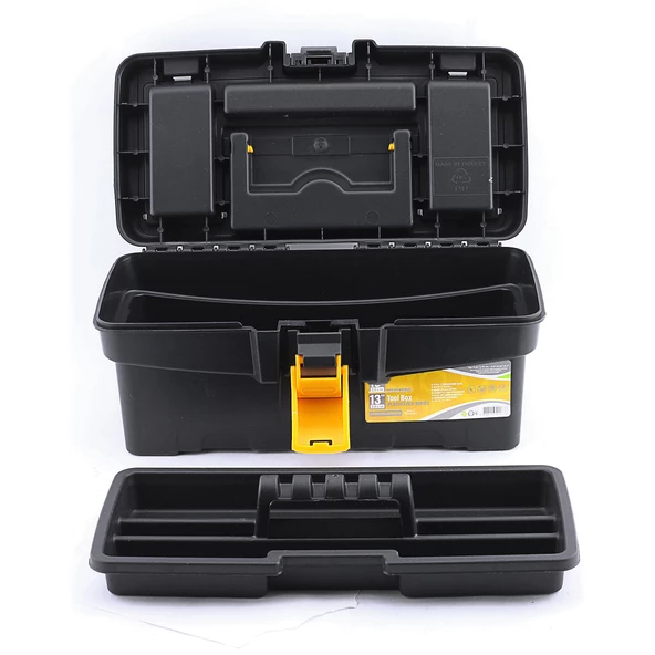 Bölmeli Taşınabilir Kulplu Takım Çantası Alet Çanta 32 cm Plastik Açma Kapatmalı 13'' İnç Organizer - 3