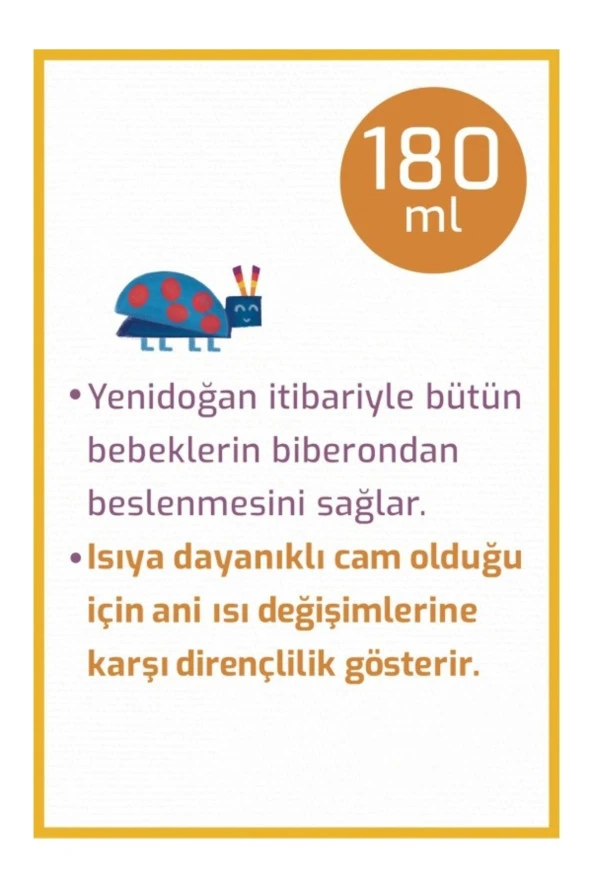 BEBEDOR Geniş Ağızlı Isıya Dayanıklı Cam Biberon 120ml 50301 - 3