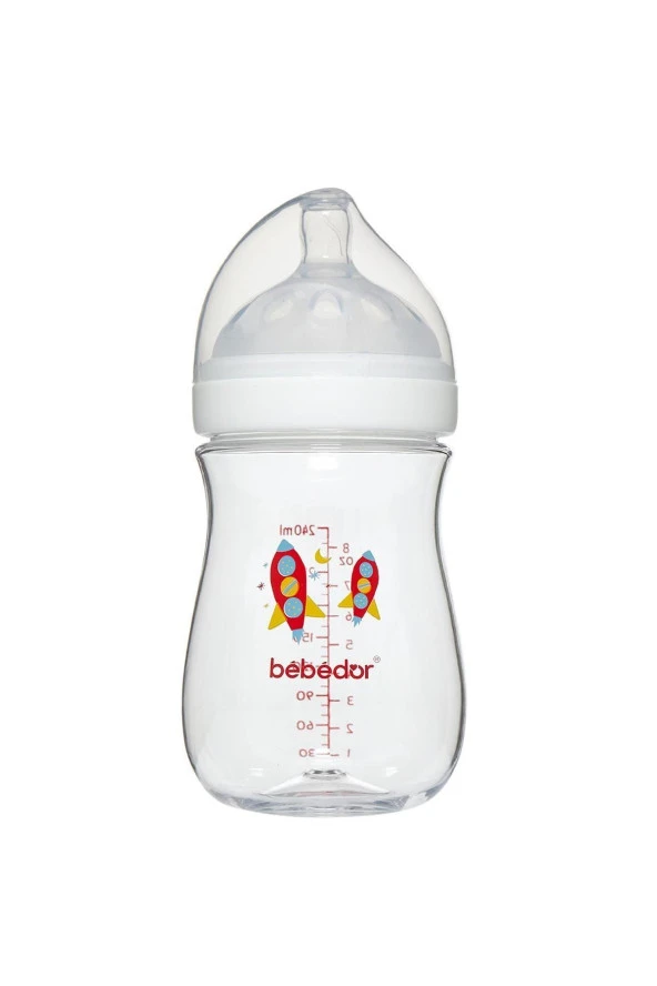 BEBEDOR Premium Seri Geniş Ağız Antikolik Biberon Tritan 240 Ml