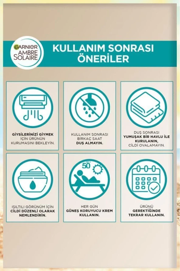 GARNİER Ambre Solaire Natural Bronzer Güneşsiz Bronzlaştırıcı Sprey 150ml - Resim 5