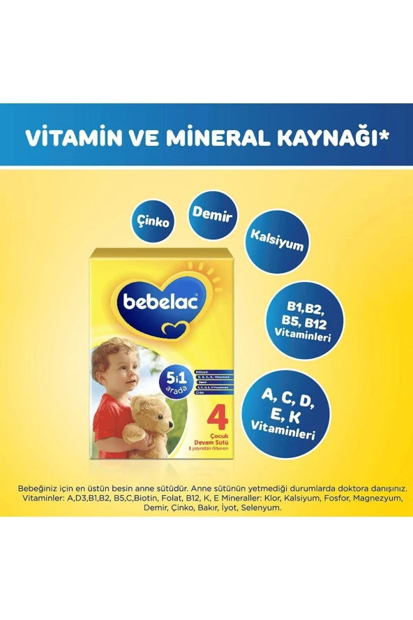 BEBELAC 4 Çocuk Devam Sütü 800 Gr - 4
