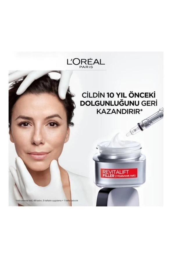 L'OREAL PARİS Revitalift Filler Yoğun Dolgunlaştırıcı Yaşlanma Karşıtı Gündüz Kremi 50ml - Hyaluronik Asit - Resim 4