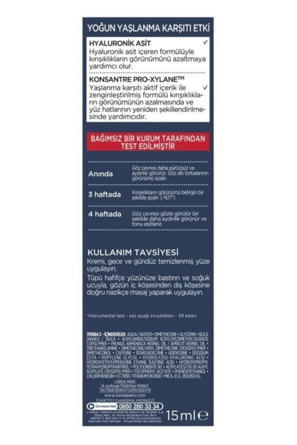 L'OREAL PARİS Paris Revitalift Lazer X3 Göz Bakım Kremi - Resim 5
