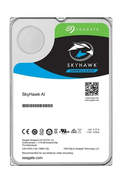 Seagate 10Tb 3.5" Skyhawk 7200Rpm 256Mb Sata 3.0 St10000Ve0008 Harddisk (İthalat)