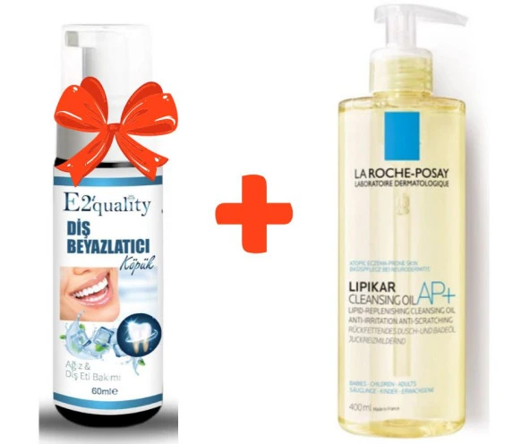 E2'quality Diş Beyazlatıcı Köpük + La Roche Posay Lipikar Cleansing Oil 400 ML Vücut Yıkama Yağı