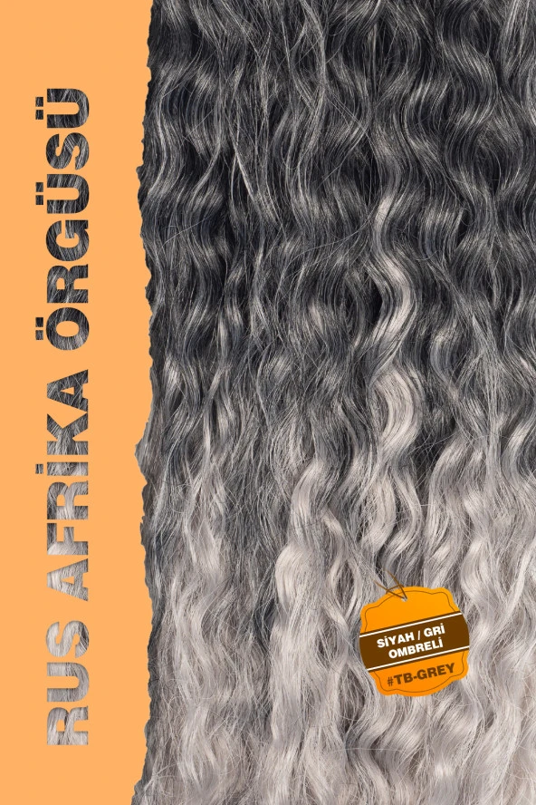 Rus Afro Dalgası Saç – Siyah / Gri Ombreli - Resim 2