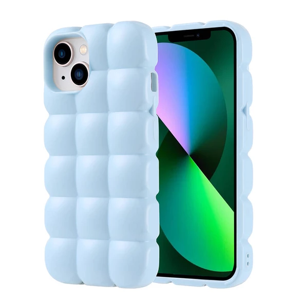 iPhone 13 Kılıf Parlak Esnek Silikon Dom Dom Kılıf - 2