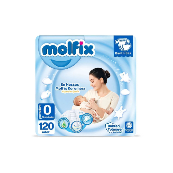Molfix Prematüre 0 Beden Çocuk Bezi 120 Adet