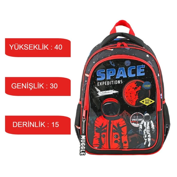 Muggle 2 Bölmeli Space Expeditions Okul Sırt Çantası MU-9132 - Resim 2