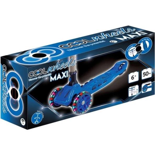 Cool Wheels Maxi Twist 6+ Işıklı 3 Tekerlek Katlanabilir Scooter Mavi - 3
