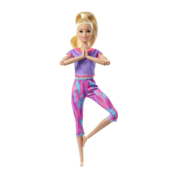 Barbie Sonsuz Hareket Bebeği Sarışın Desenli Taytlı GXF04