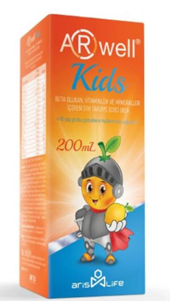 Arwell Kids Beta Glukan-Vitaminler ve Mineraller İçeren Sıvı Takviye Edici Gıda 200 ml