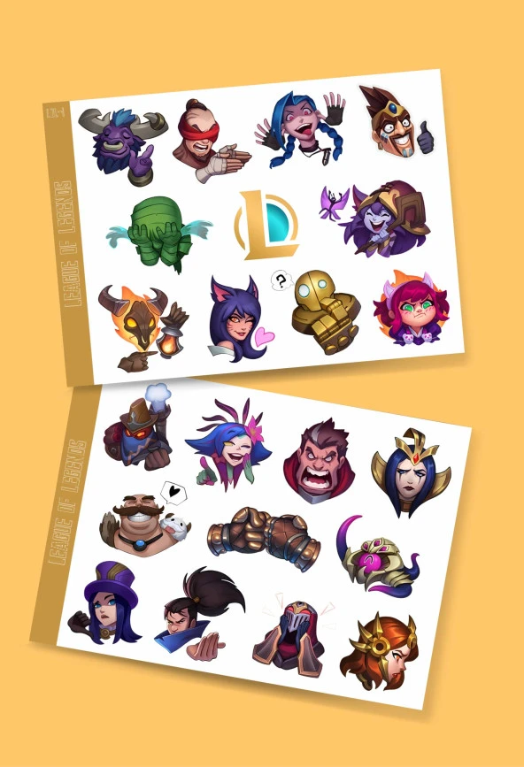 LOL - league of legends -icons -lol 2'li sticker - oyun sticker - süsleme - başarı ödül çıkartmaları