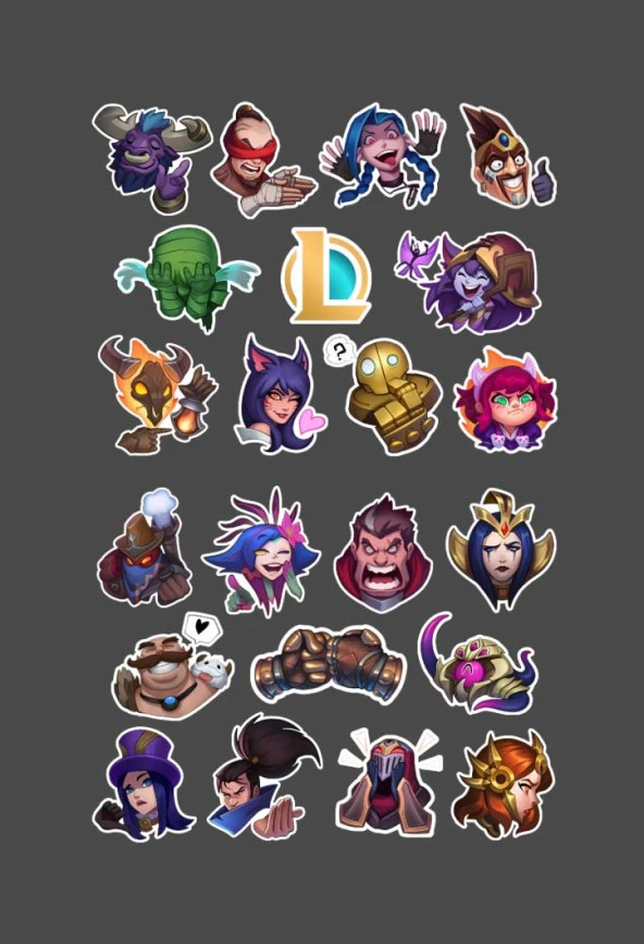 LOL - league of legends -icons -lol 2'li sticker - oyun sticker - süsleme - başarı ödül çıkartmaları - Resim 4