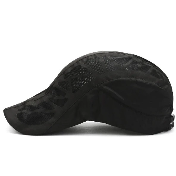 Valkyrie Unisex Yazlık Kasket Şapka Hava Alan Ayarlanabilir Terletmez Kadın Erkek Siyah - 5