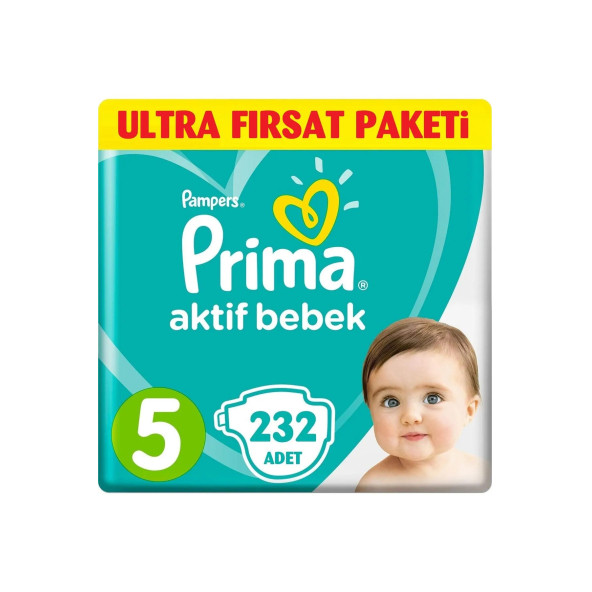 Prima Pampers Bebek Bezi Aktif Bebek Aylık Junior 5 No 116 Lı X 2 Adet