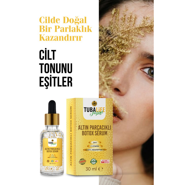 Tubalife 24k Altın Parçacıklı Kırışıklık Karşıtı Botoks Etkili Cilt Bakım Serumu 30 ml - 2