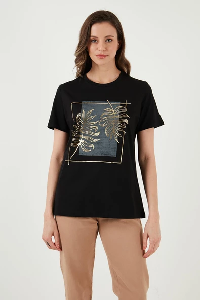 FASHION FRIENDS KADIN BASKILI T-SHİRT 24Y0723K1 - 5