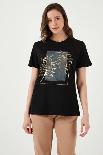 FASHION FRIENDS KADIN BASKILI T-SHİRT 24Y0723K1 - 7