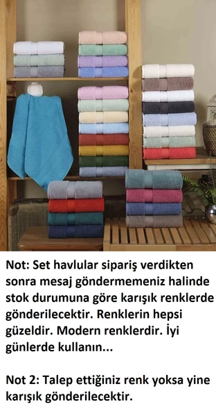 6 LI SET Hobby Colorful El-Yüz Havlusu (50x100)-Karışık Renkli - 2