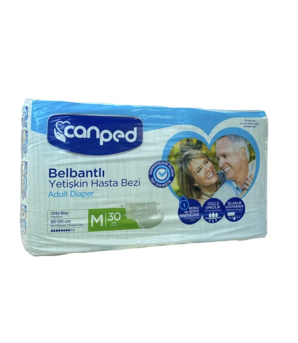 CANPED POLİETİLEN BELBANTLI HASTA BEZİ MEDIUM 30