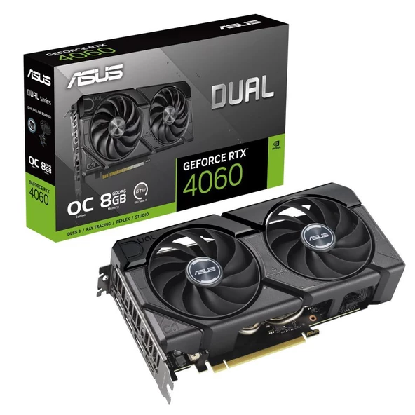 Asus GeForce RTX4060 DUAL OC Evo Edition 8GB GDDR6 DLSS 3 128 Bit DUAL-RTX4060-O8G-EVO Ekran Kartı