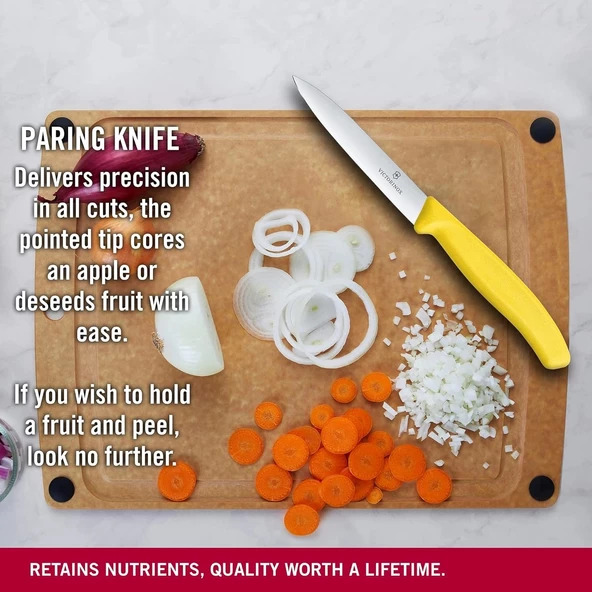 6.7706.L118 Swissclassic 10 cm. Düz Kenarlı Soyma Bıçağı Sarı - 4