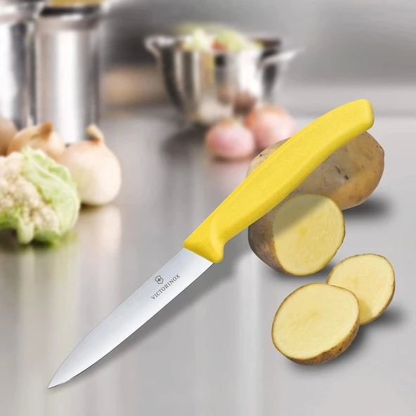6.7706.L118 Swissclassic 10 cm. Düz Kenarlı Soyma Bıçağı Sarı - 5