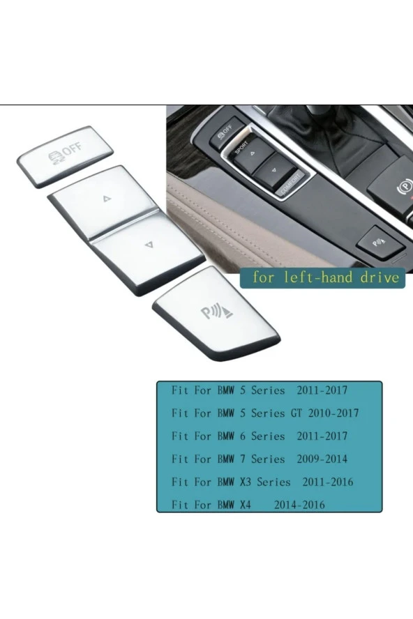 YıldızTuning BMW 5 Serisi F10 Esp Mod Park Sensörü Tuş Kaplaması Vites kenarı 2011-2017