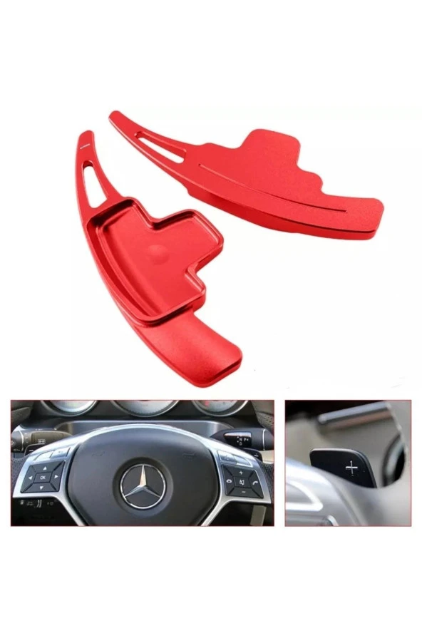 YıldızTuning Mercedes Gla45 X156 Amg F1 Kulakçık Direksiyon Kırmızı Paddle Shifter 2015-2017