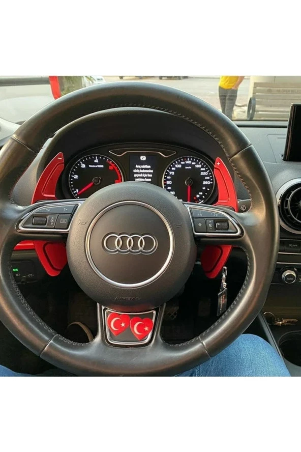 OEM Audi A3 2012-2016 Direksiyon F1 Kulakcık Kırmızı Paddle Shift Metal