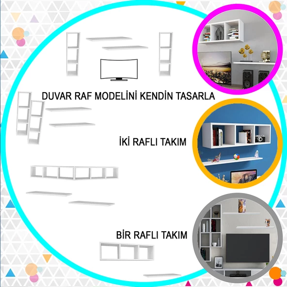 MODİLAYN ARDİN DUVAR RAFI KİTAPLIK - 7
