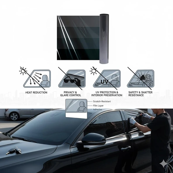 Space Premium Cam filmi 1.00x30m %35 1PLY Araç-ev-İşyeri ürün görseli 1