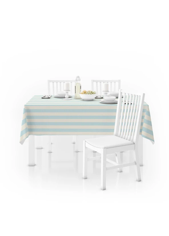 The Mia Stripe Dikdörtgen Masa Örtüsü Mavi 150x230 cm - 2
