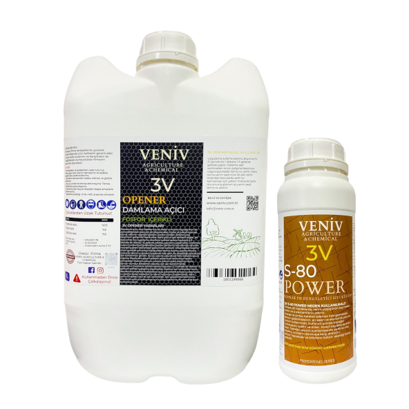 Veniv 3V Opener Damlama Açıcı Fosfor-Azot İçerikli 20L + 3V S-80 Power Sıvı Kükürt 1L