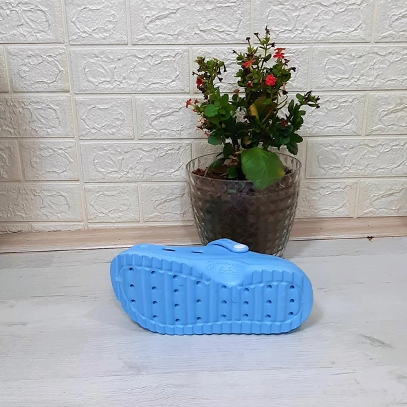 Sonimix 12901 Bebe Mavisi Taşlı Kalın Tabanlı Bayan  Terlik - Resim 9