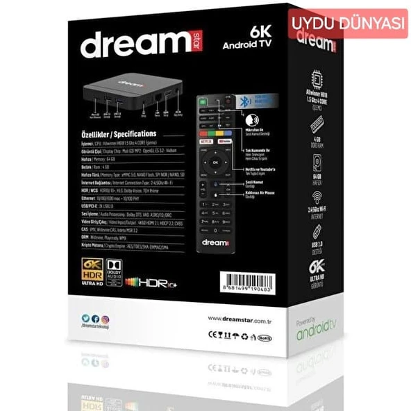 Dreamstar i6 64 GB 6K Android TV Box - 3