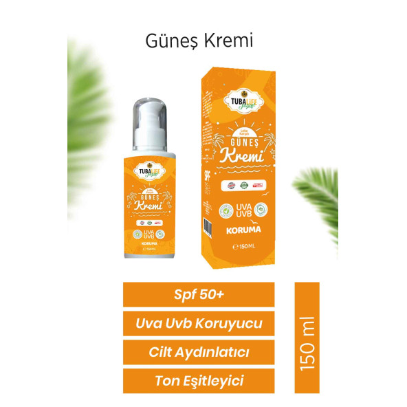 Tubalife Spf 50 Güneş Kremi 150 ml - Cilt Aydınlatıcı Ton Eşitleyici Uva - Uvb Koruyucu