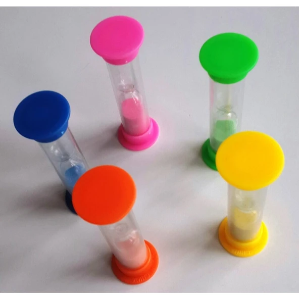 Mini Plastik Kum Saati, Tabu Oyun için Saat 8 cm Boyutlu - 1 Adet - 2