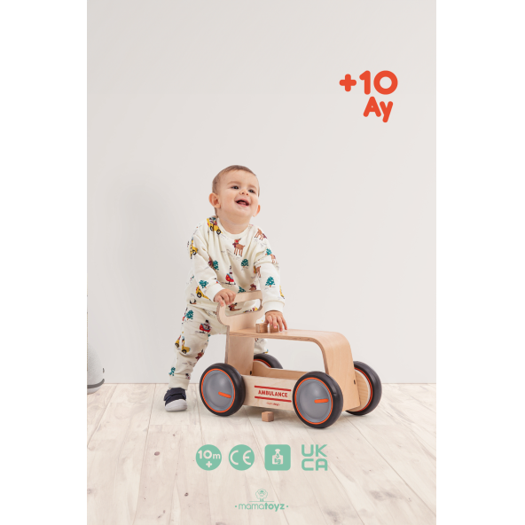 Driveme Wood Ambulans Yürüteç - Bin Sür - Oyuncak Deposu - 4