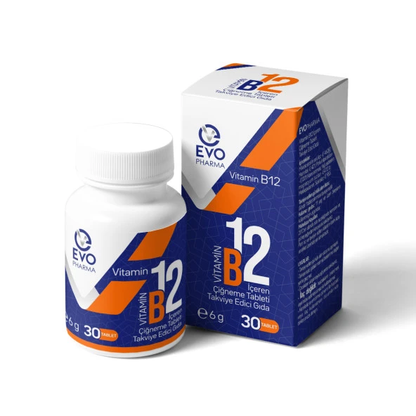 Evopharma Vitamin B12 İçeren Çiğneme Tableti Takviye Edici Gıda 30 Tablet - 2
